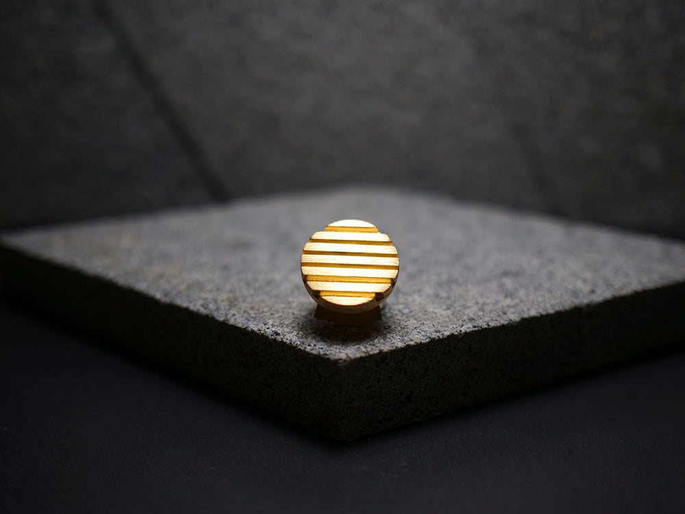 Handmade gold plated circle bolo tie