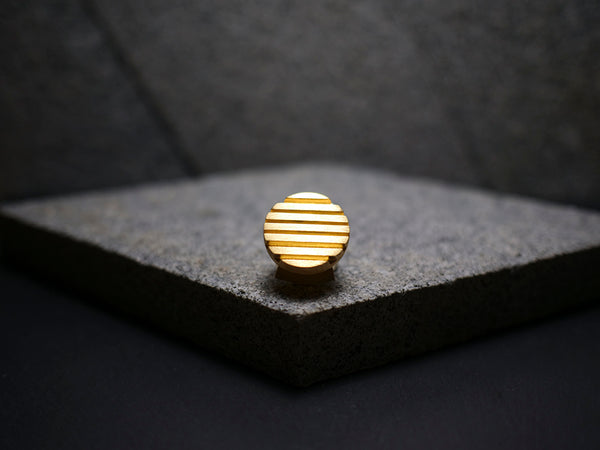 Handmade gold plated circle bolo tie