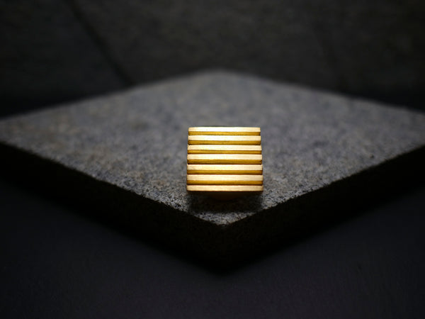 Handmade gold plated square bolo tie