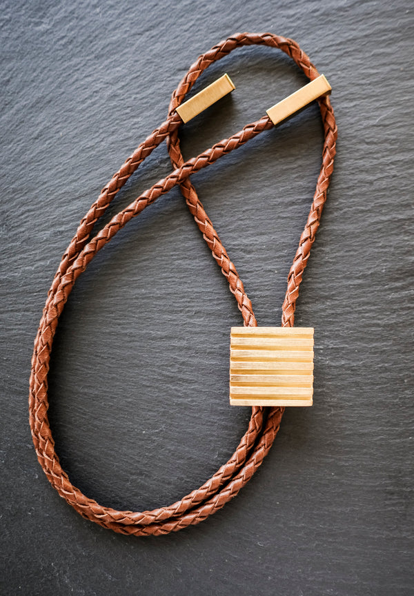 handmade gold bolo tie