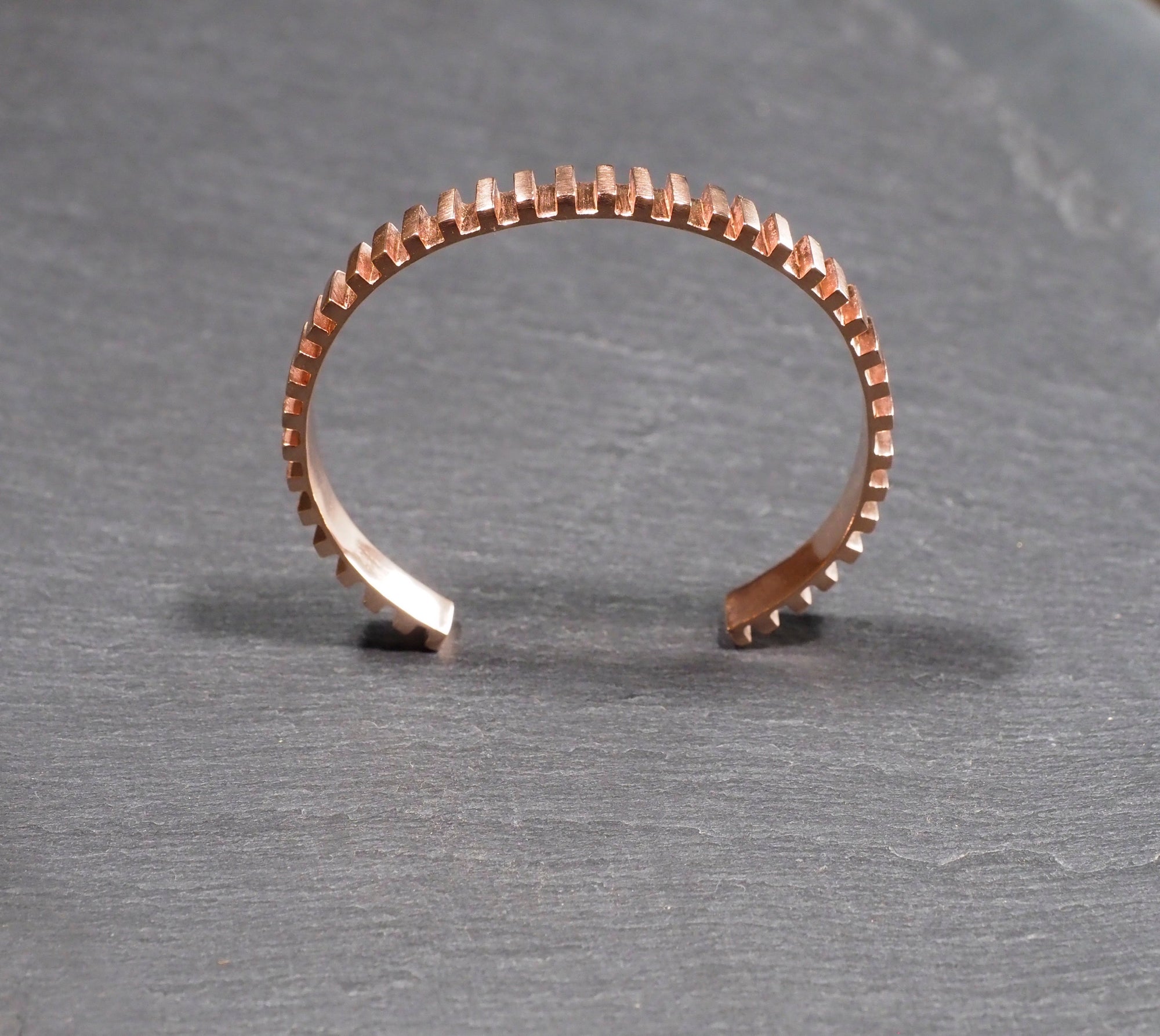Linear Bracelet 24kt Plated Rose Gold on Sterling Silver