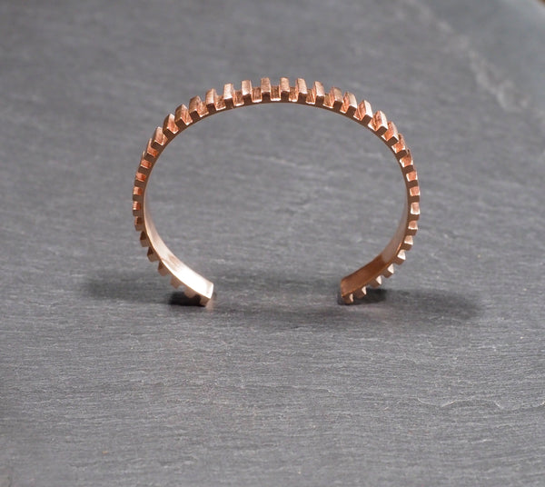 Linear Bracelet 24kt Plated Rose Gold on Sterling Silver
