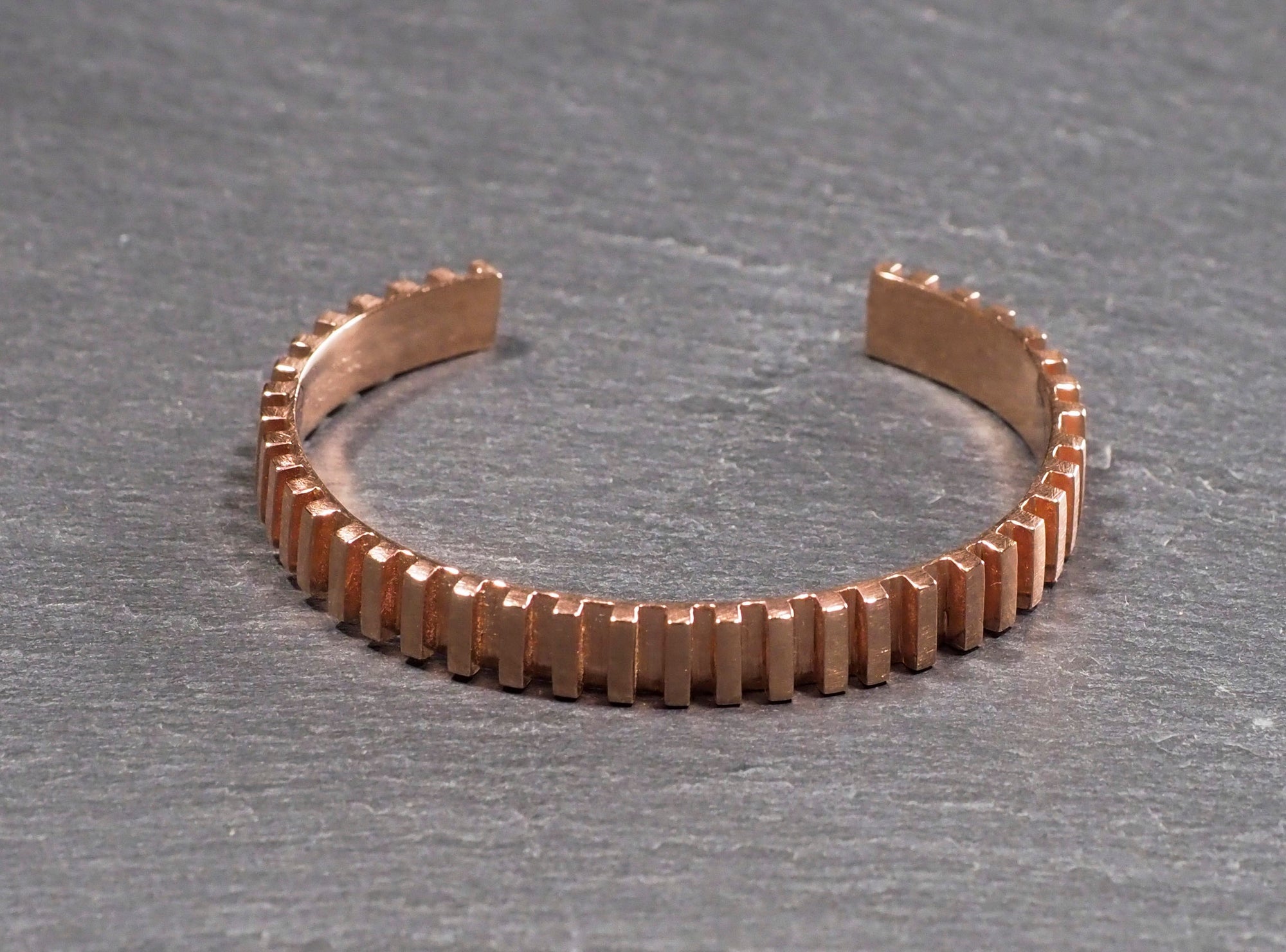Linear Bracelet 24kt Plated Rose Gold on Sterling Silver