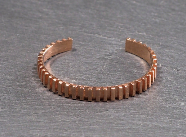 Linear Bracelet 24kt Plated Rose Gold on Sterling Silver