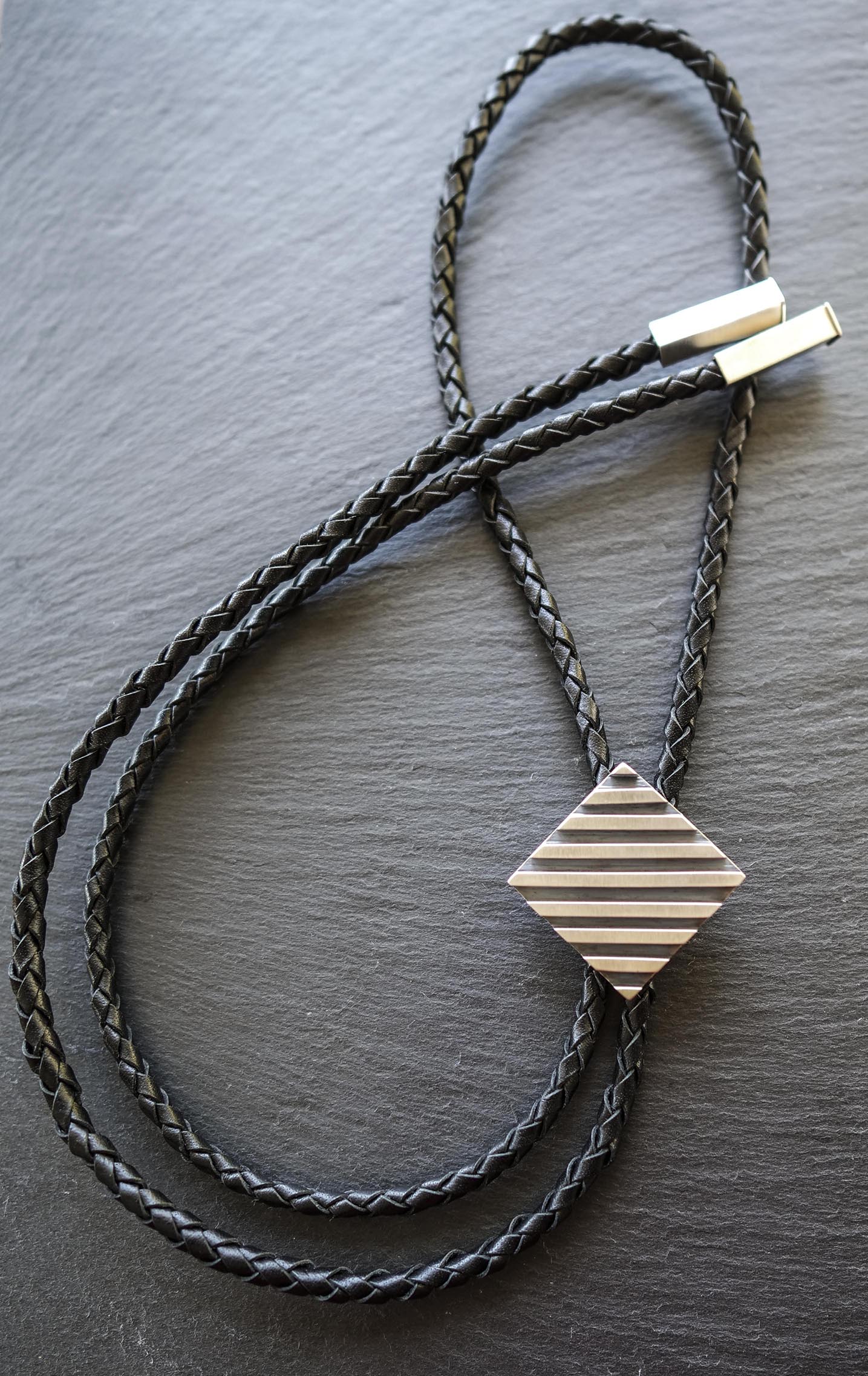 Handmade silver bolo tie