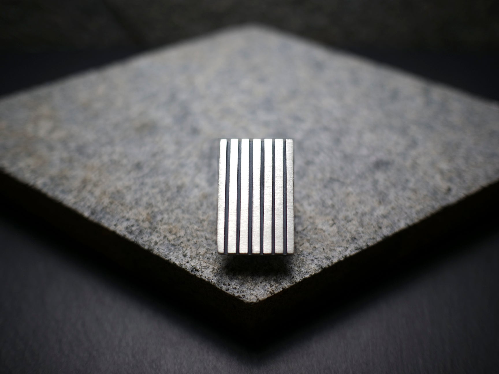 Handmade silver rectangle bolo tie