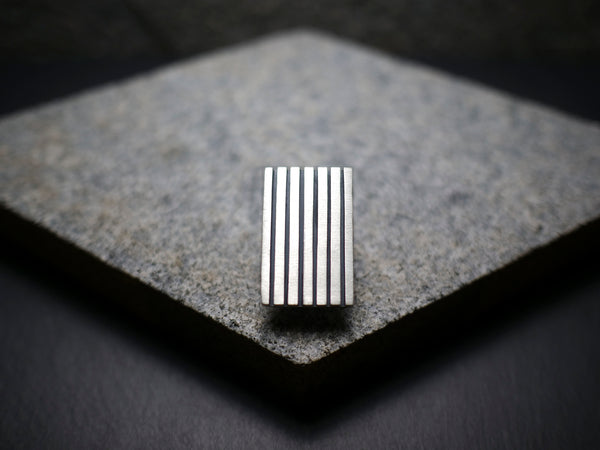 Handmade silver rectangle bolo tie