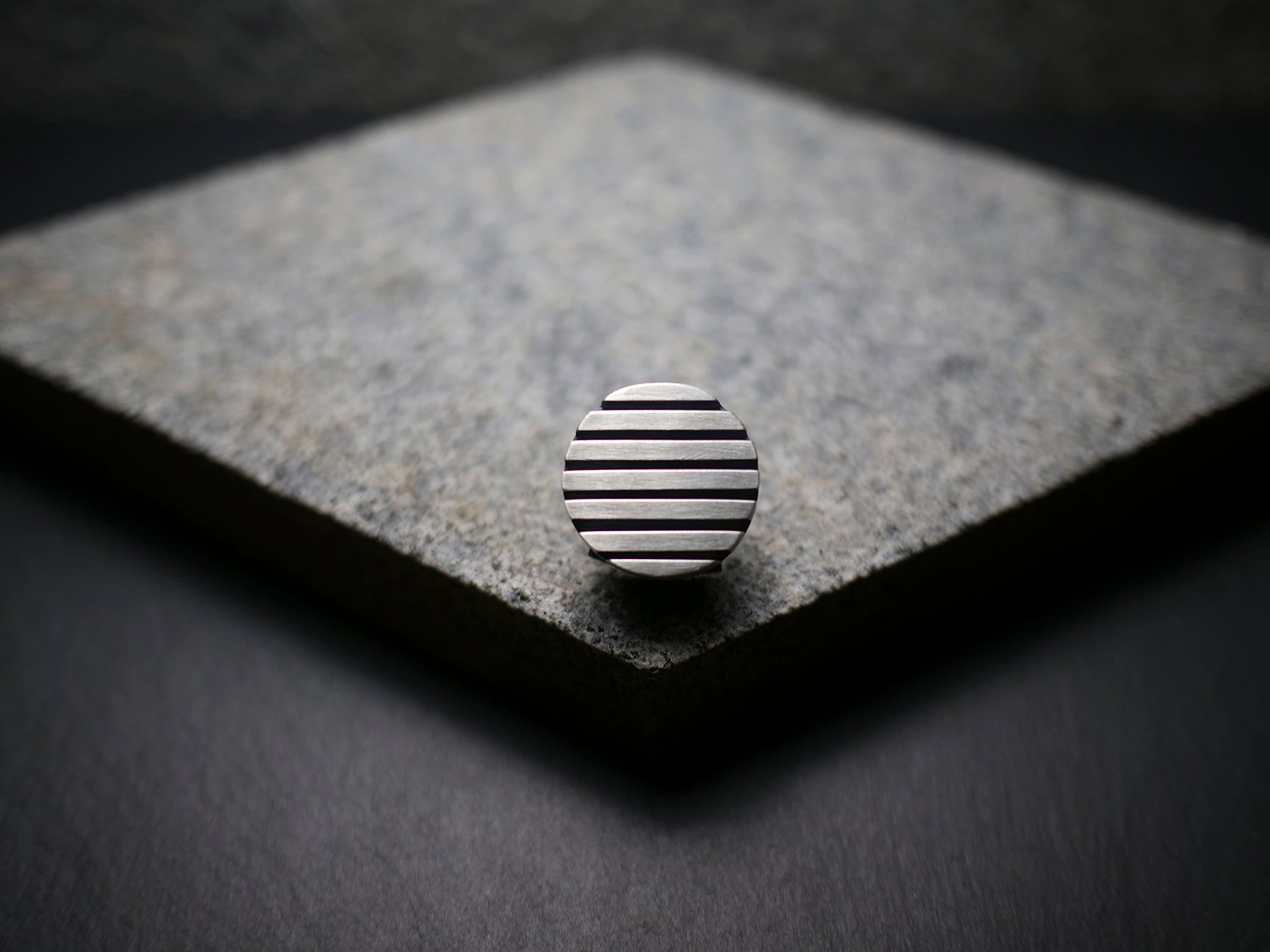 Handmade silver circle bolo tie